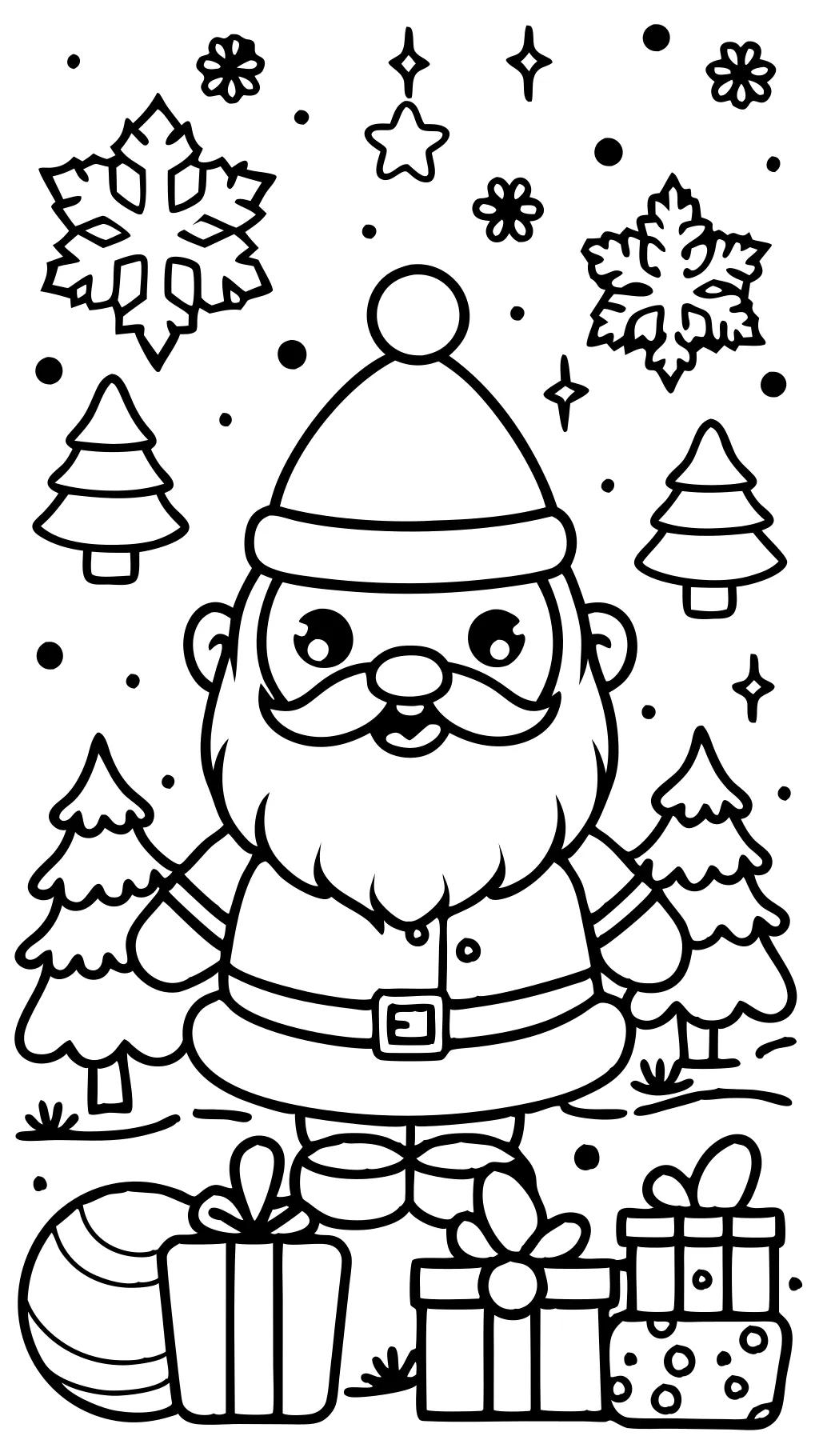 pages à colorier mignons du Père Noël